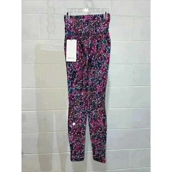 Lululemon Women's Base Pace HR Tight 28" *Fleece 2 Floral Electric Multi Running - Picture 5 of 10